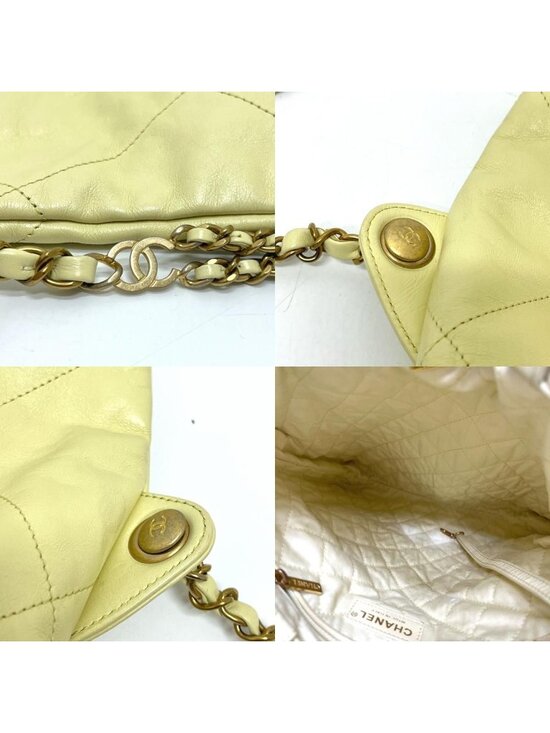Chanel Backpack 22 Small Chain Leather Yellow main image 4